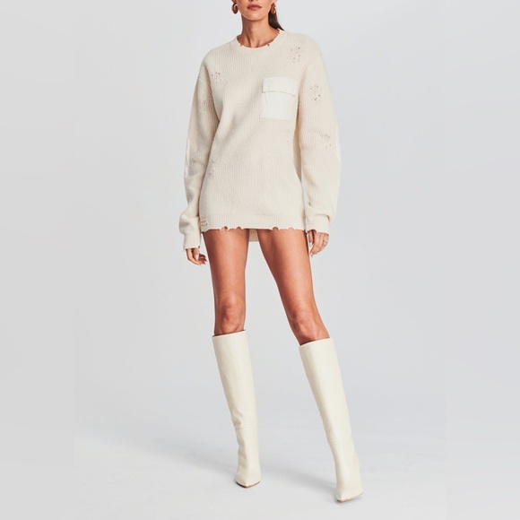 Ser.o.ya Devin Wool sweater dress Cream XS - Picture 4 of 10